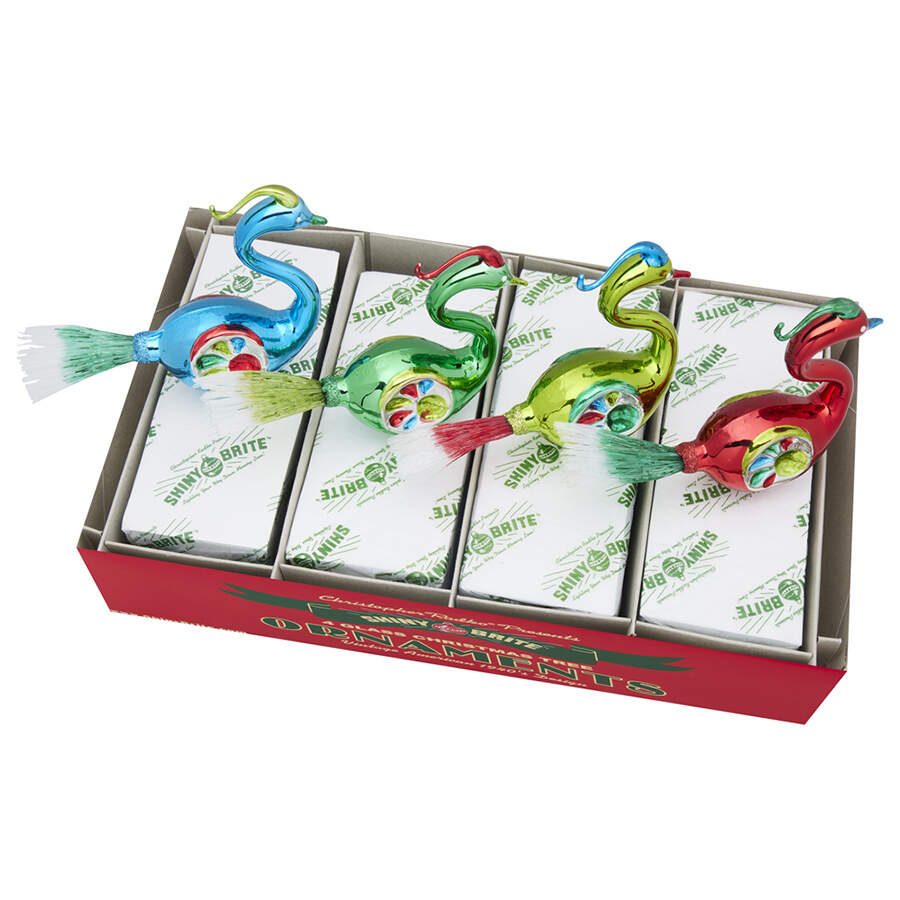 Shiny Brite Ornaments Reflector Birds-Holiday Splendor - With Box by Christopher Radko-1