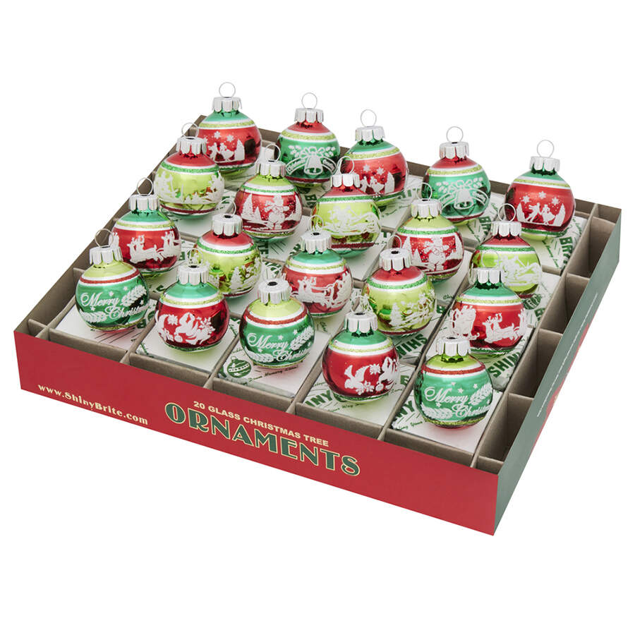 Shiny Brite Ornaments Signature Flocked Rounds-Holiday Splendo - With Box by Christopher Radko-1