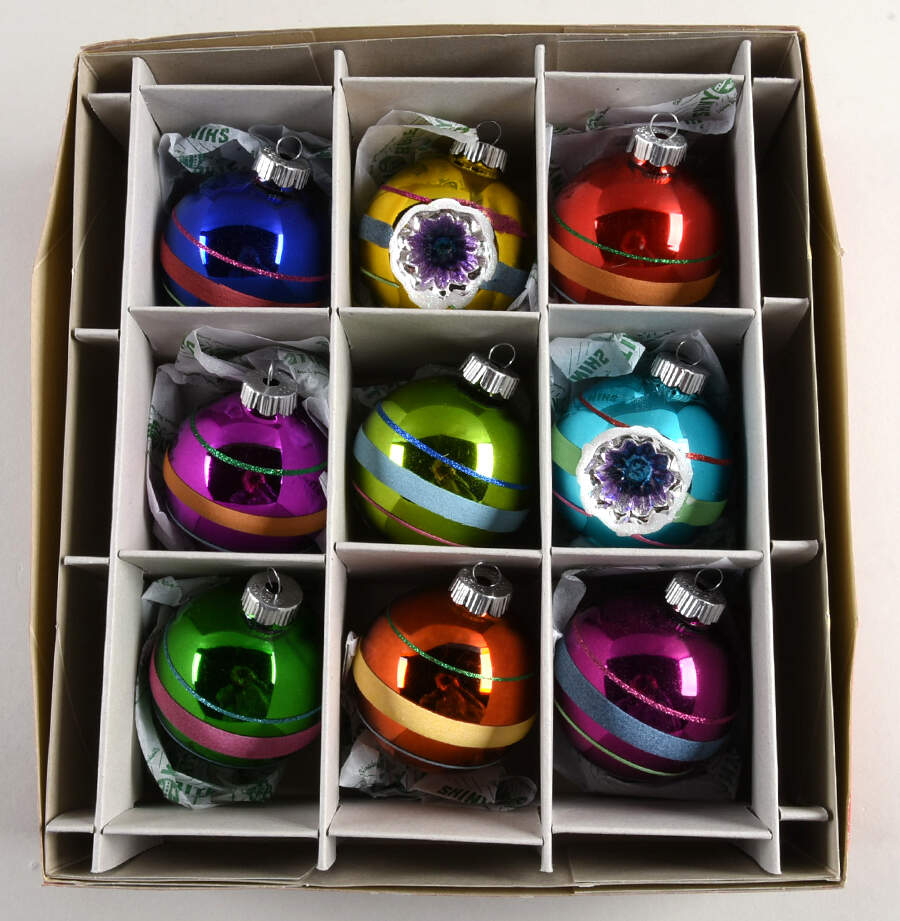 Shiny Brite Ornaments Balls & Reflectors-Assorted - With Box Bx343 by Christopher Radko-1