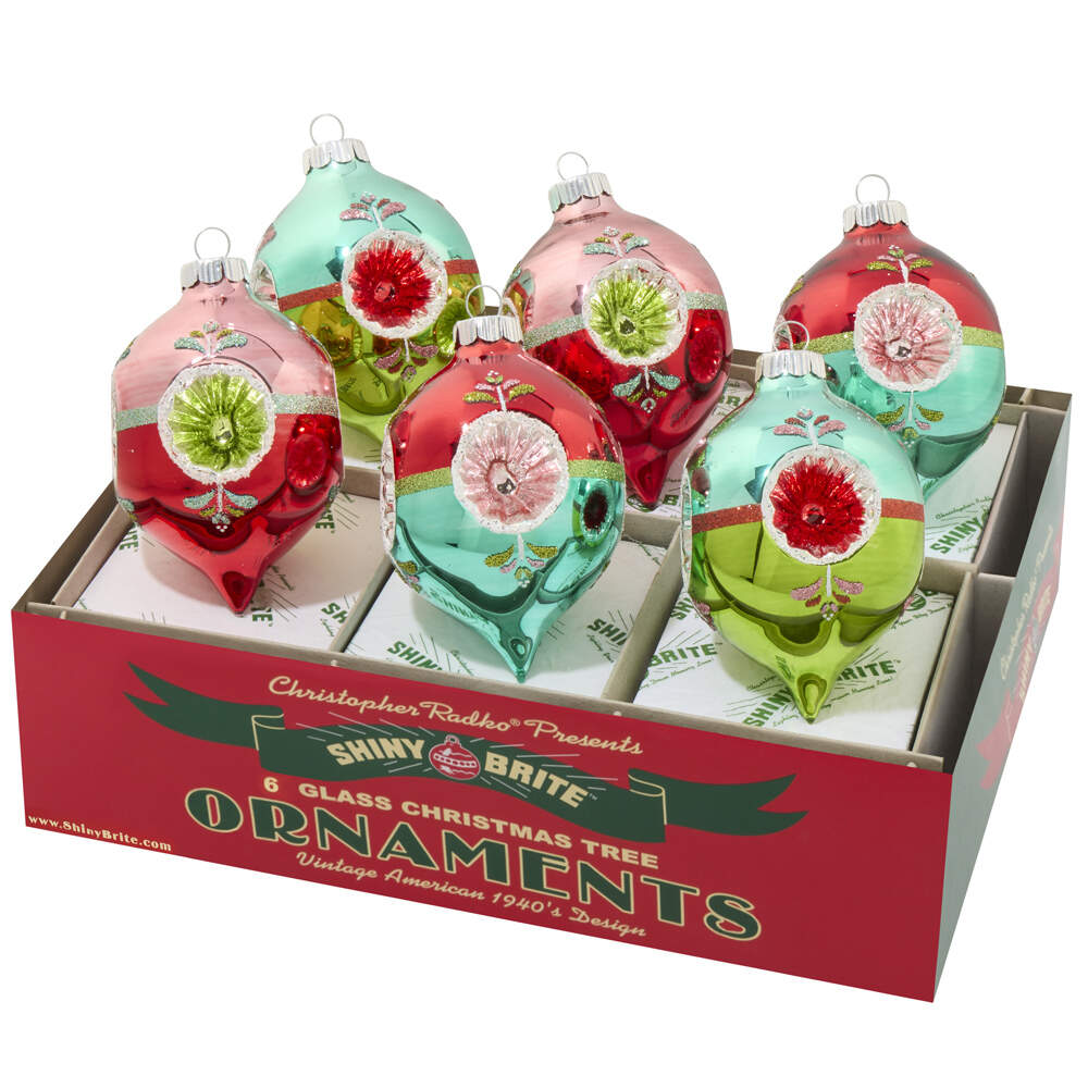 Shiny Brite Ornaments Fete Decorated Reflector Tulip - Bx363 With Box by Christopher Radko-1