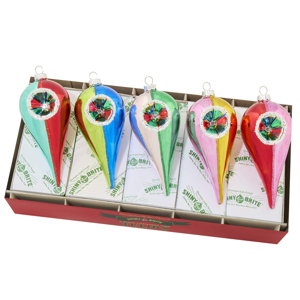 Shiny Brite Ornaments Confetti Reflector Tulips - With Box Bx357 by Christopher Radko-1