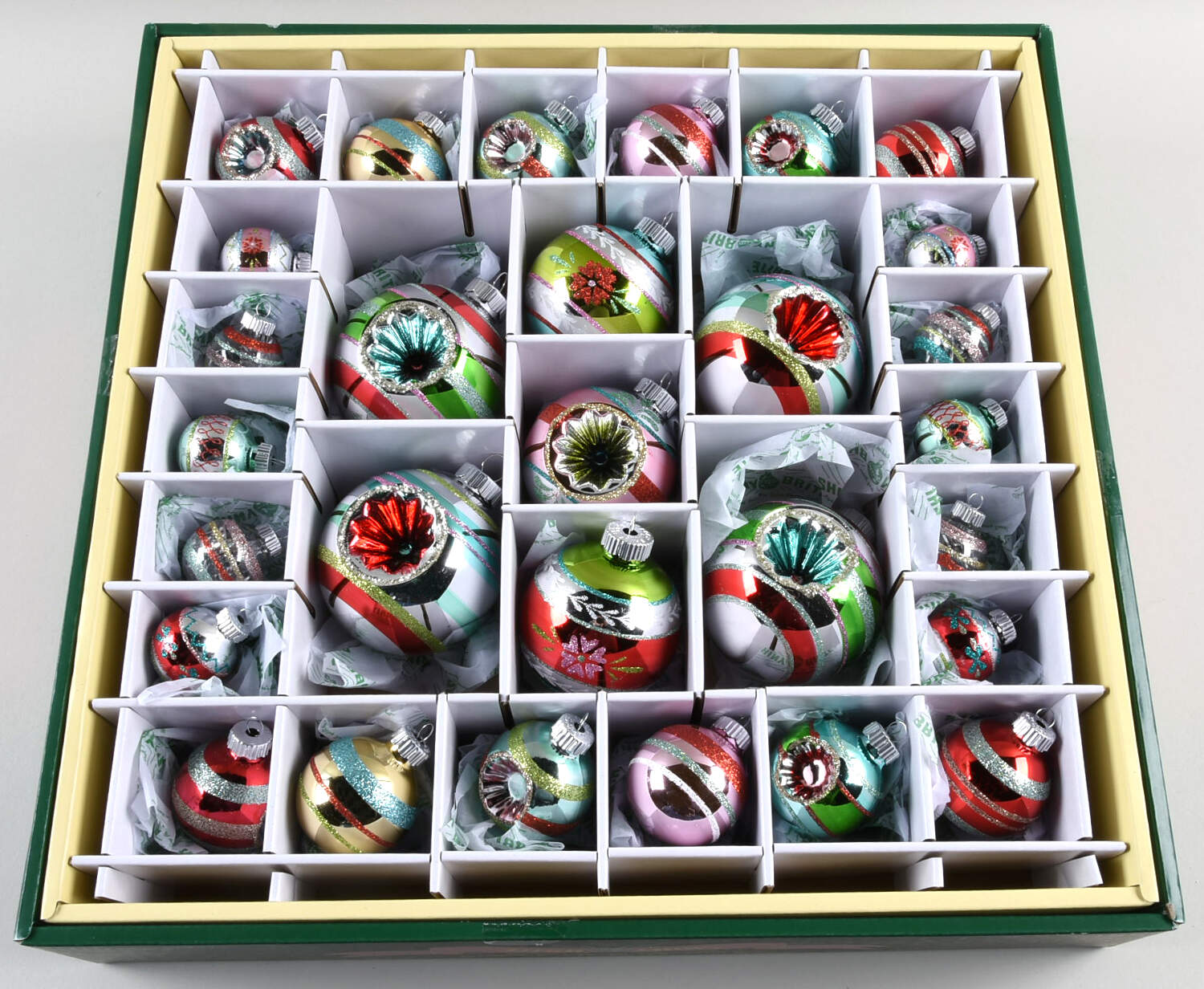 Shiny Brite Ornaments Mixed Shapes/Sizes - With Box Bx375 by Christopher Radko-1