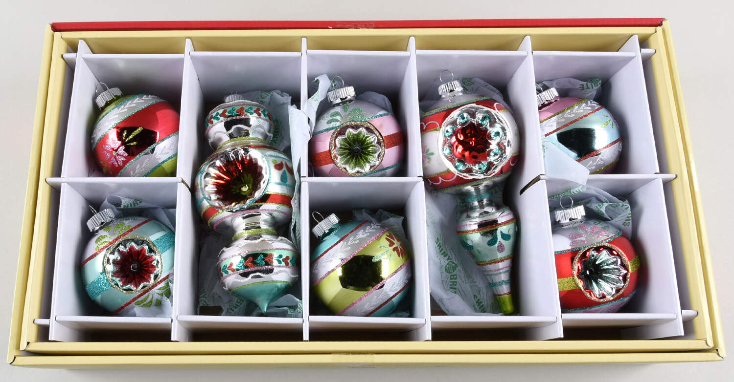 Shiny Brite Ornaments Mixed Shapes/Sizes - With Box Bx373 by Christopher Radko-1