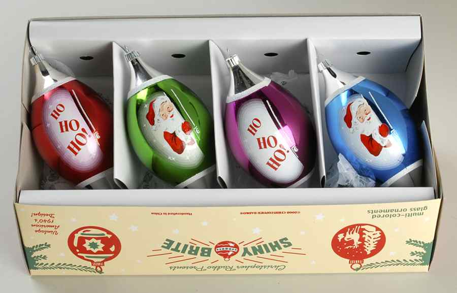 Shiny Brite Ornaments Ho Ho Ho Santa Drops - Boxed by Christopher Radko-1