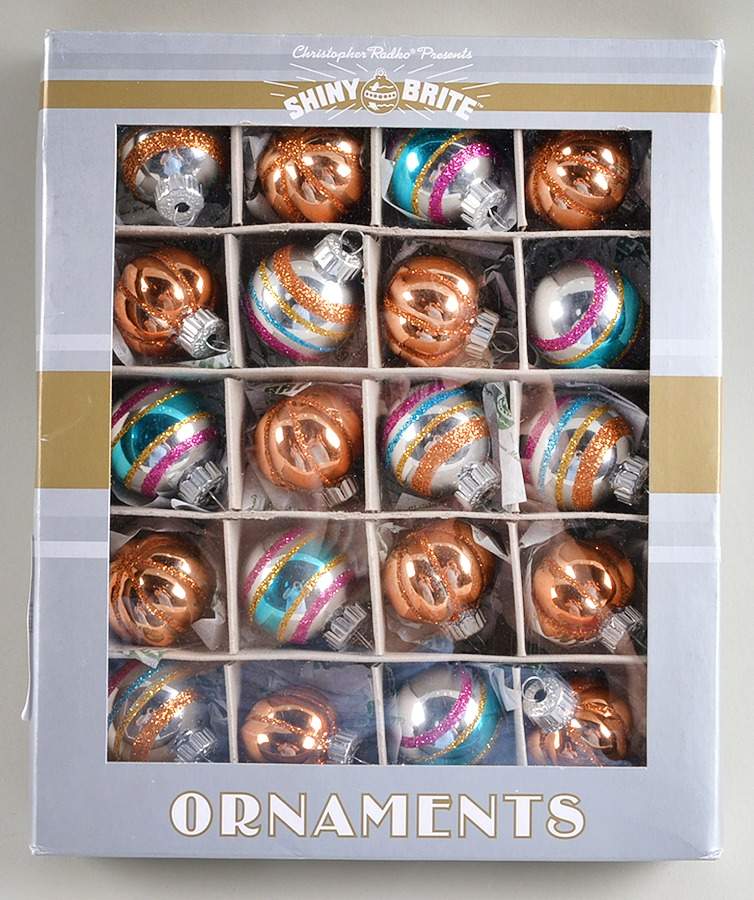 Shiny Brite-Halloween 20 Pc Set Pumpkins & Balls - Boxed by Christopher Radko-1