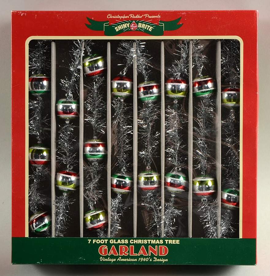 Shiny Brite Ornaments Tinsel Garland Holiday Splendor - Boxed by Christopher Radko-1