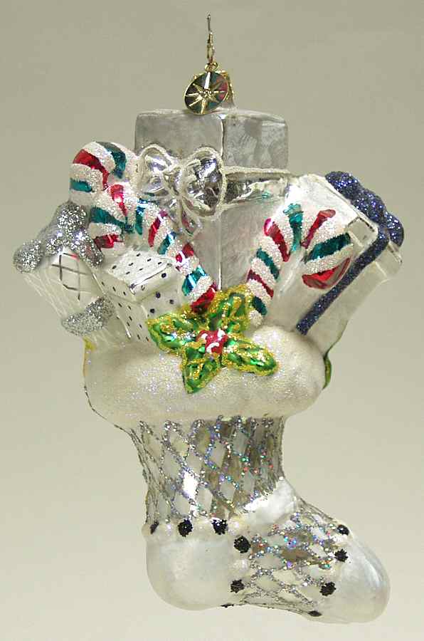 2006 Christopher Radko Ornaments Fancy Footwork-Silver Stocking - No Box by Christopher Radko-1