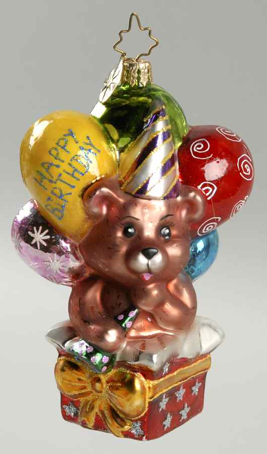 2006 Christopher Radko Ornaments Happy Birthday Bear W/ Balloon - No Box 108 by Christopher Radko-1