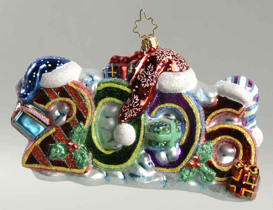 2006 Dated Ornaments 2006 With Santa Hats - No Box by Christopher Radko-1