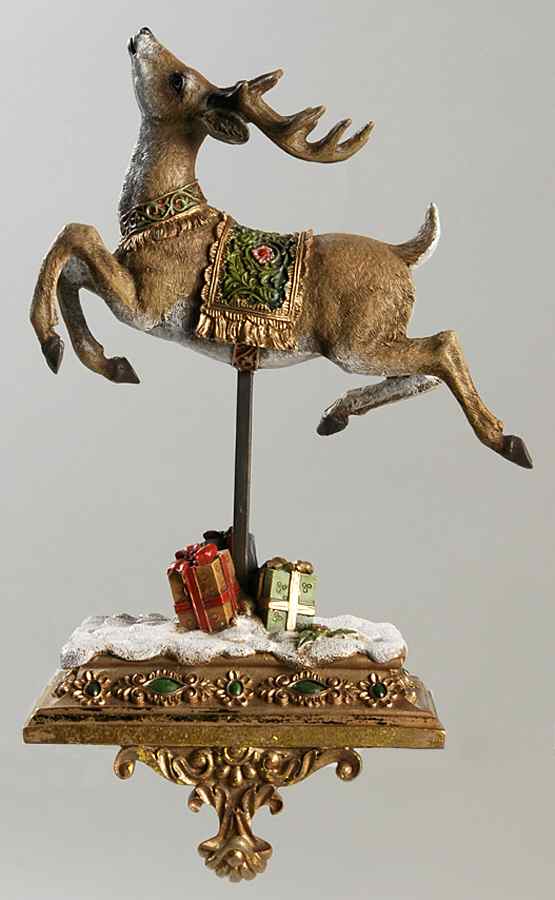 Santa's Wishes Reindeer-Head Up Stocking Holder - No Box by Roman-1