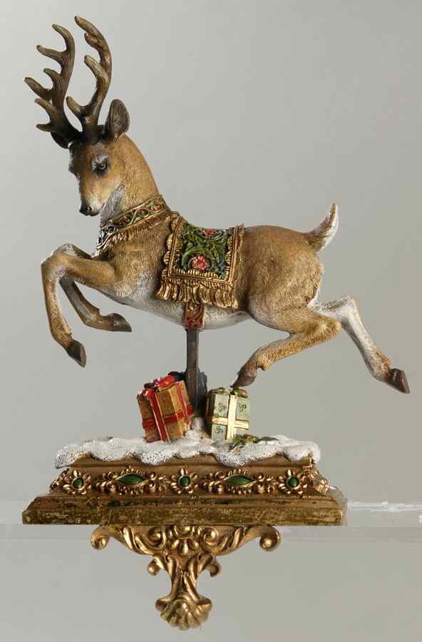 Santa's Wishes Reindeer-Head Down Stocking Holder - No Box by Roman-1