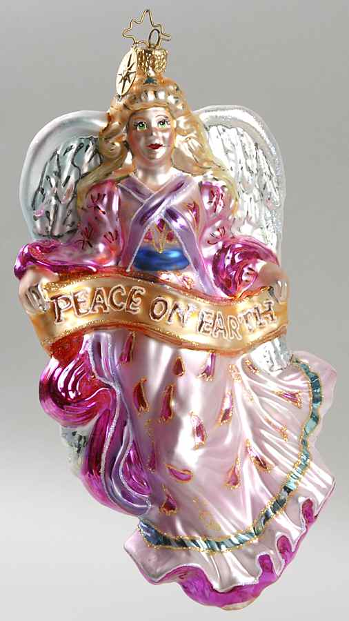 Angel Ornaments (Blown Glass) Peace On High - No Box by Christopher Radko-1