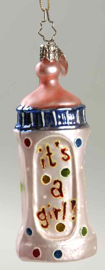 Baby Celebration Ornaments Drink's On Me-Girl - No Box by Christopher Radko-1