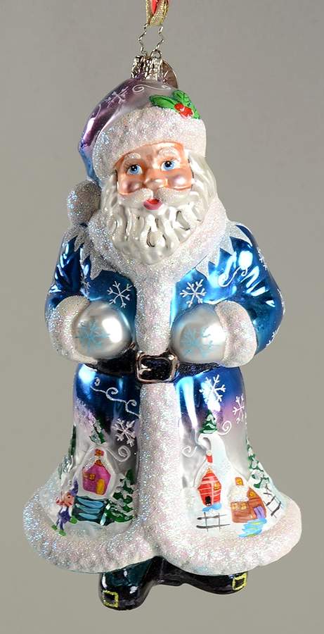 Santas Winterscene Snownick-Blue - No Box by Christopher Radko-1