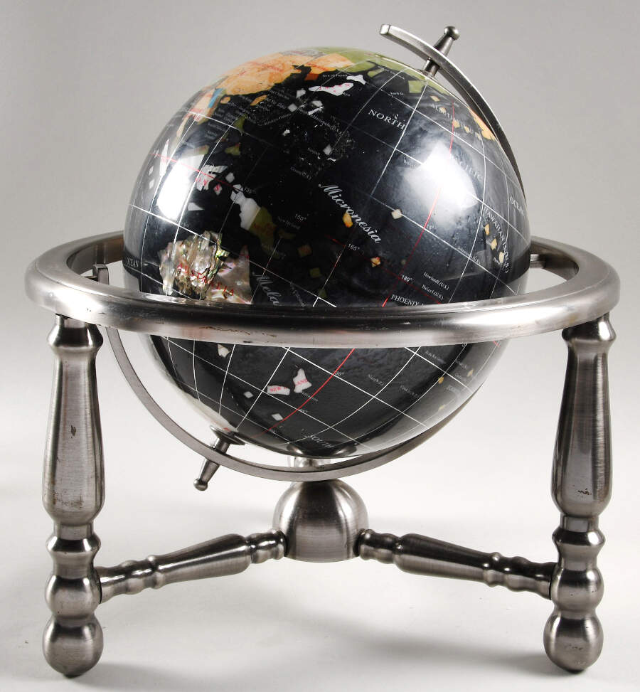 Replogle Globes Black Onyx Globe-Pewter Stand - Boxed by Replogle Globe-1