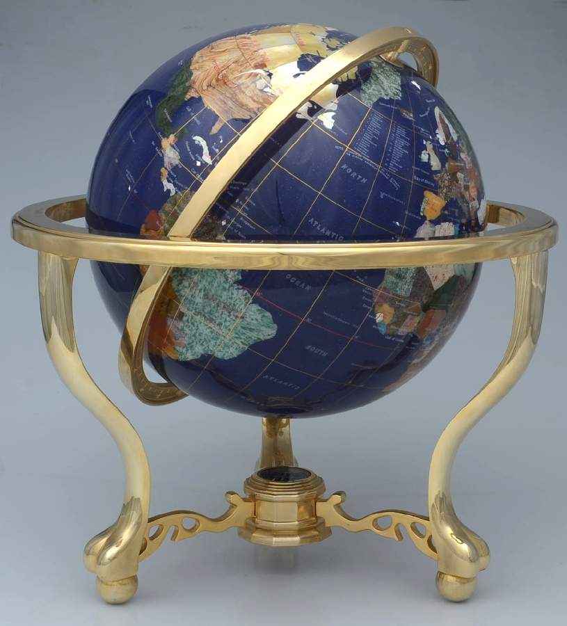 Replogle Globes Compass Jewel Blue Lapis-Commander Stand - Boxed by Replogle Globe-1