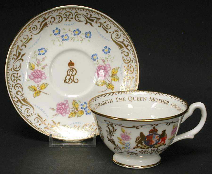 Royal Collection Royalty Giftware Queen Mother Memorial Cup & Saucer - With Box by Royal Collection-England-1