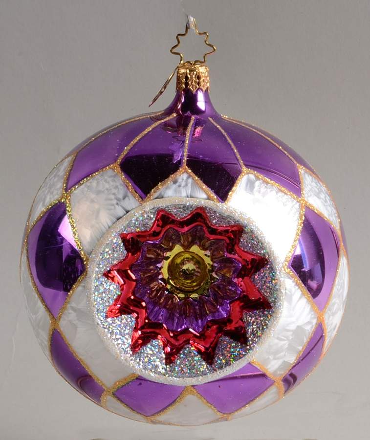 Reflectors (Traditional) Harlequin Highlights-Purple/Silver - No Box by Christopher Radko-1