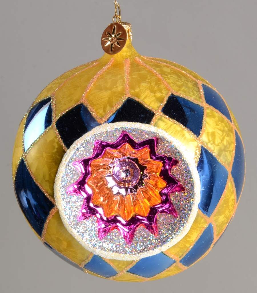 Reflectors (Traditional) Harlequin Highlights-Blue/Gold - No Box by Christopher Radko-1