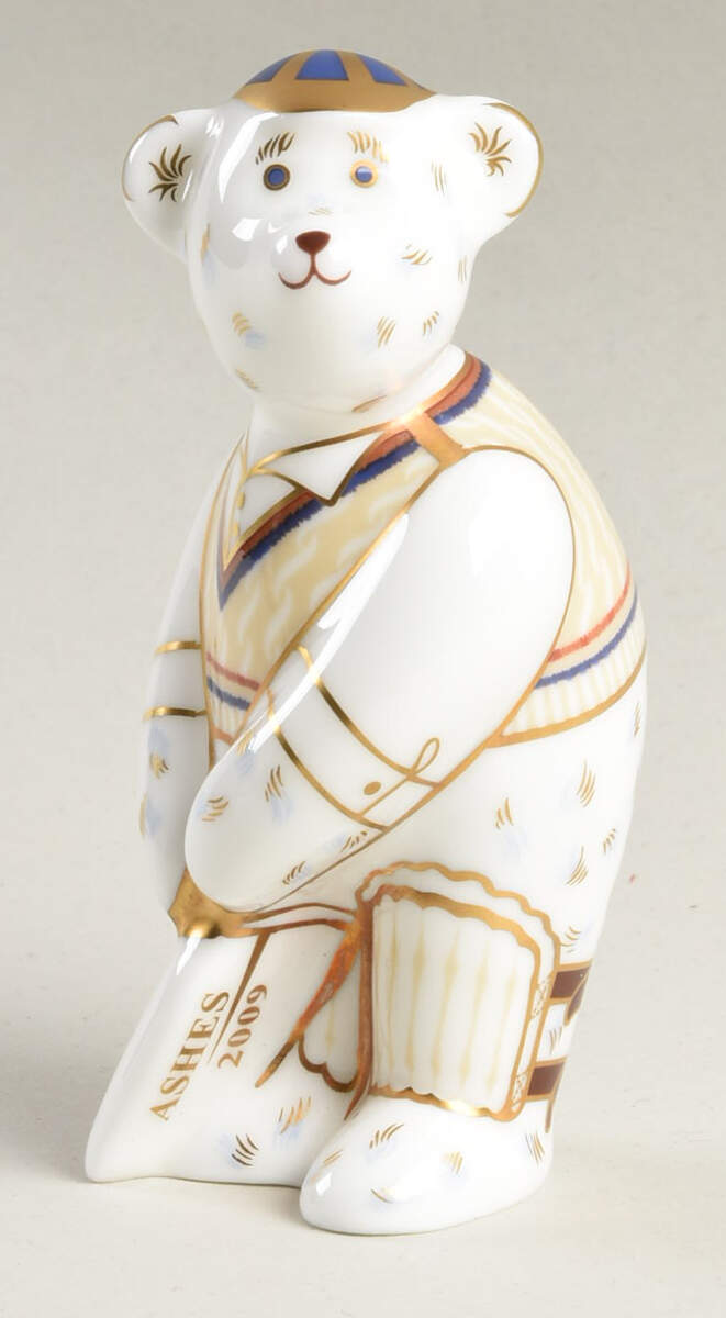 Miniature Bear Collection Cricketer-Goviers Exclusive - Boxed by Royal Crown Derby-1