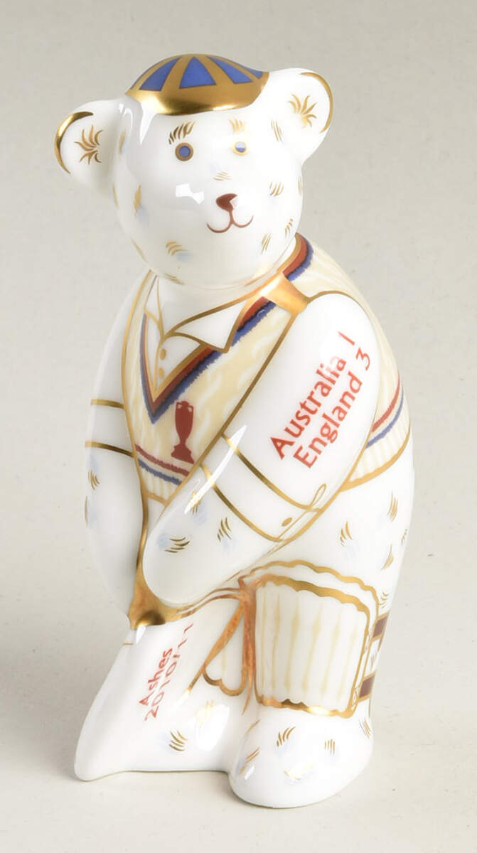 Miniature Bear Collection Cricketer-Goviers Exclusive - Boxed by Royal Crown Derby-1