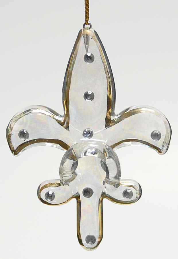 Grandeur Fleur De Lis-Glass Ornament - No Box by Roman-1
