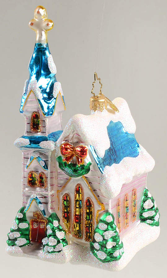 2008 Christopher Radko Ornaments Chapel Glow-Pink Stripe - No Box 524 by Christopher Radko-1