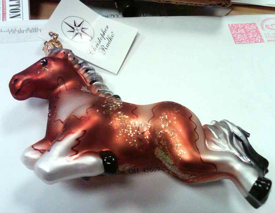 2007 Christopher Radko Ornaments Pony Up-Brown - No Box by Christopher Radko-1