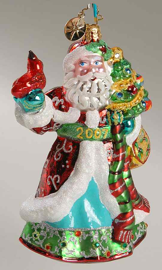 2007 Dated Ornaments Shimmering Santa - No Box by Christopher Radko-1