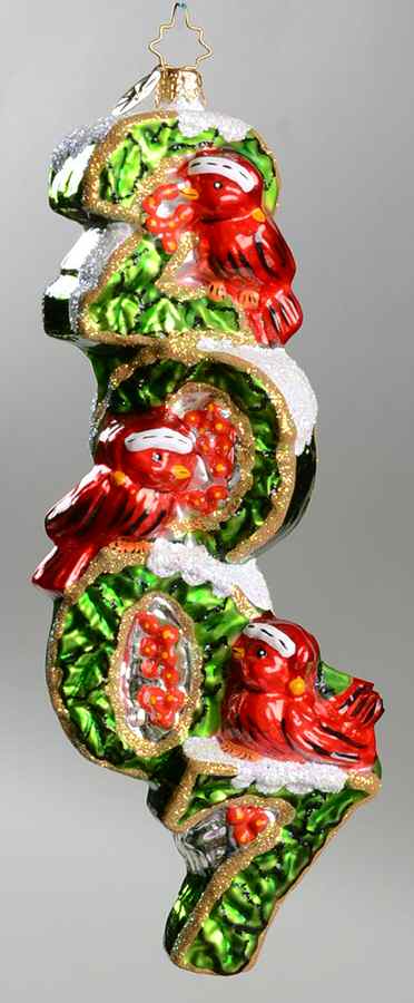 2007 Dated Ornaments Cardinal Numbers - No Box by Christopher Radko-1
