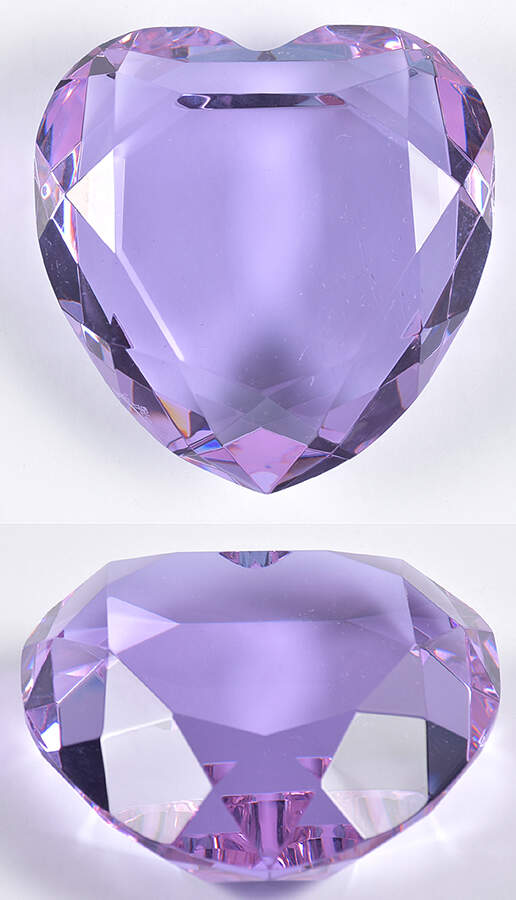 Crystal Paperweights Heart-Lilac - No Box by Rosenthal-1