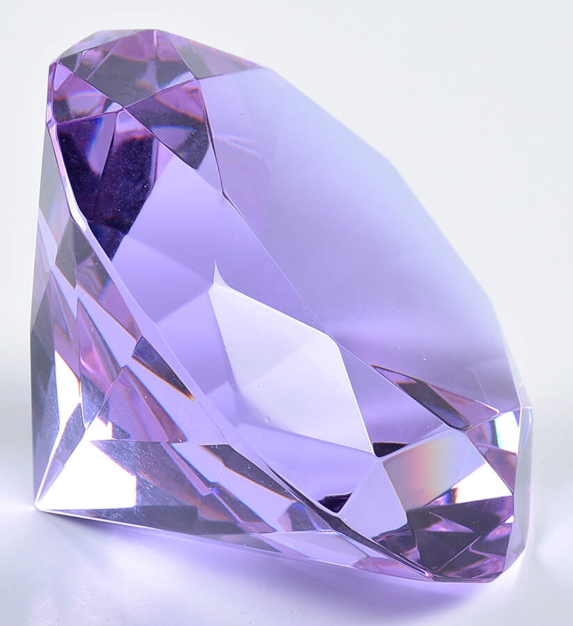 Crystal Paperweights Diamond-Lilac - No Box by Rosenthal-1