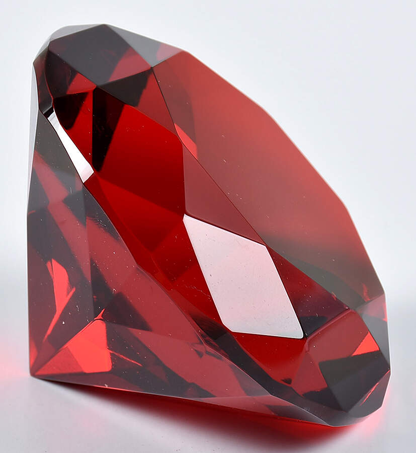 Crystal Paperweights Diamond-Red - No Box by Rosenthal-1