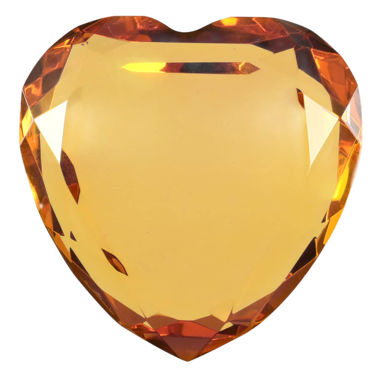 Crystal Paperweights Heart-Amber - No Box by Rosenthal-1
