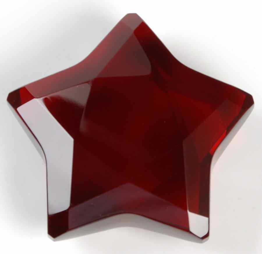 Crystal Paperweights Star-Red - No Box by Rosenthal-1