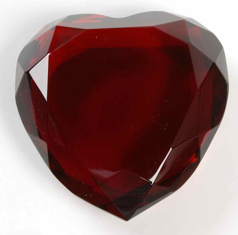 Crystal Paperweights Heart-Red - No Box by Rosenthal-1