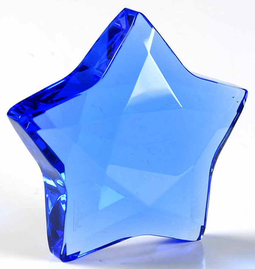 Crystal Paperweights Star-Blue - Boxed by Rosenthal-1