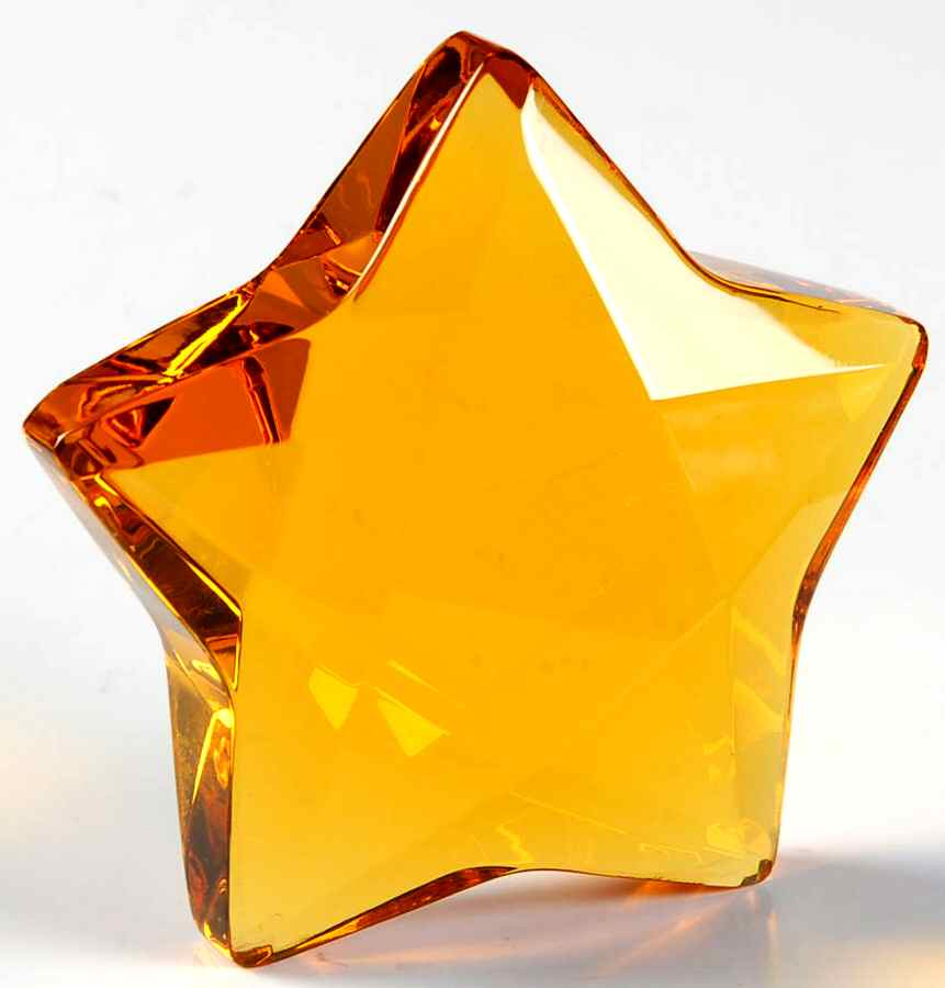Crystal Paperweights Star-Amber - No Box by Rosenthal-1
