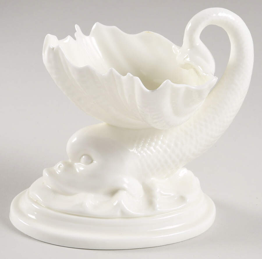 Whiteware Dolphin Shell Dish - No Box by Royal Worcester-1