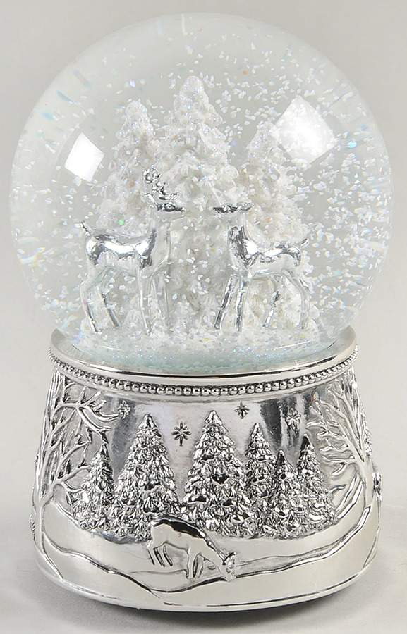 Christmas Snowglobes Np Bound/Alpine Forest-Silent Night - No Box by Reed & Barton-1