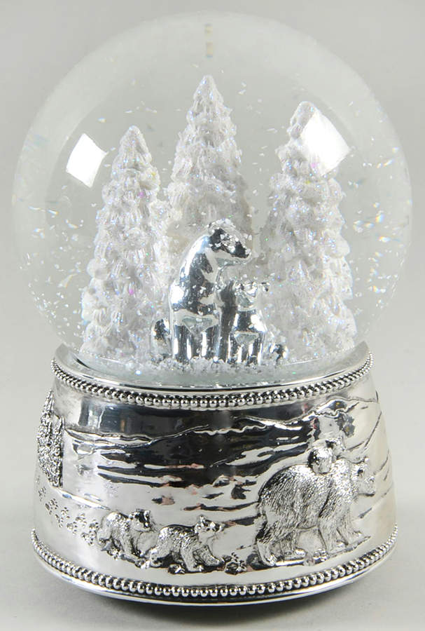 Christmas Snowglobes Polar Bear & Cubs - Boxed by Reed & Barton-1