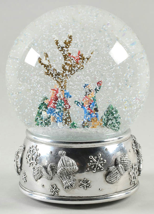 Christmas Snowglobes Ice Skating-Joy To The World - No Box by Reed & Barton-1