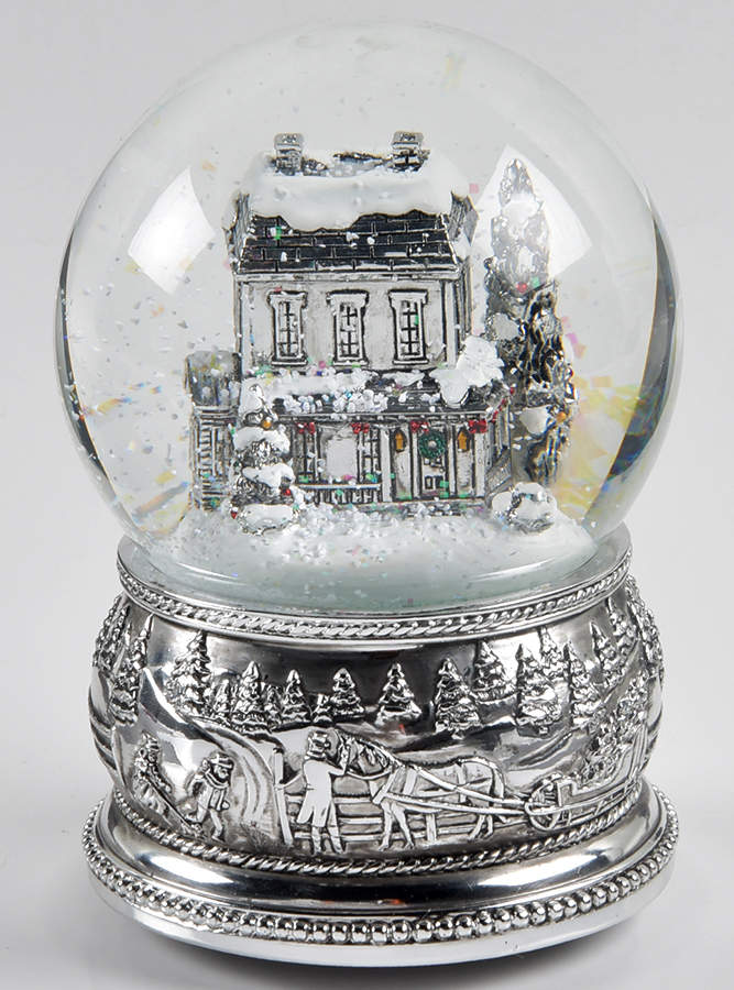 Christmas Snowglobes Farmhouse - Silent Night - No Box by Reed & Barton-1