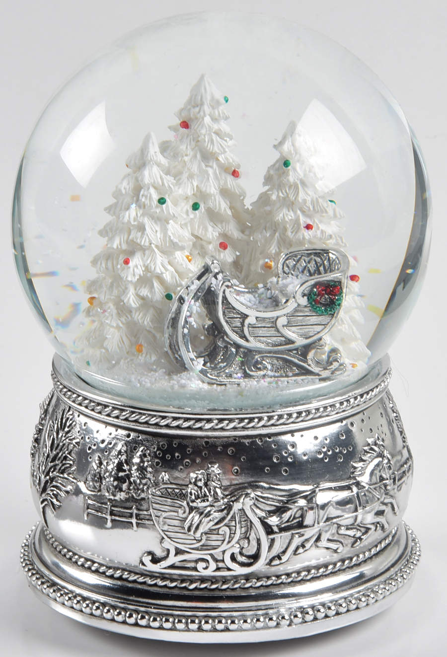 Christmas Snowglobes Sleigh - Jingle Bells - No Box by Reed & Barton-1