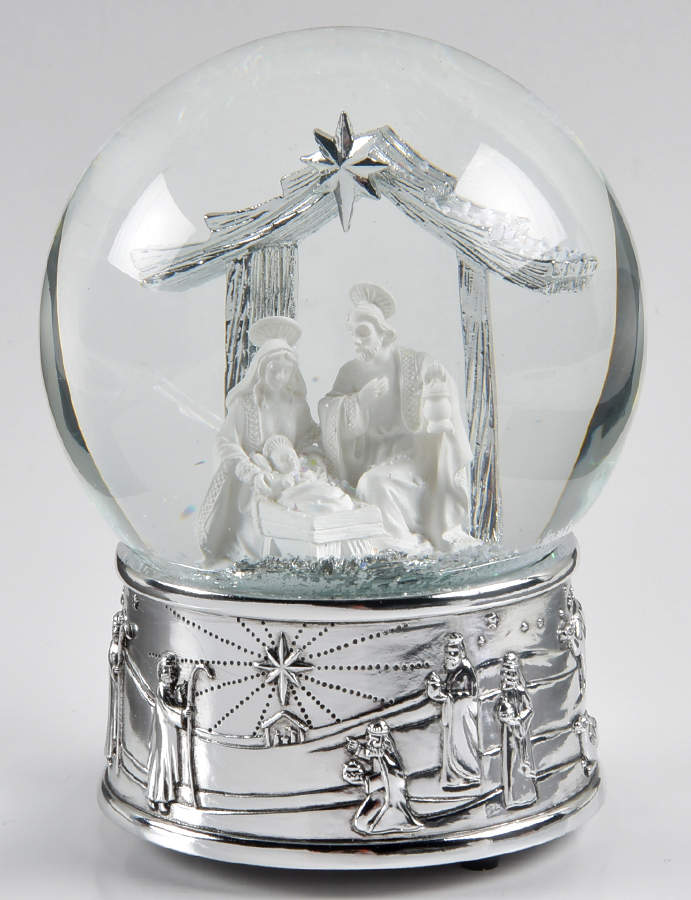 Christmas Snowglobes Nativity - O Holy Night - Boxed by Reed & Barton-1
