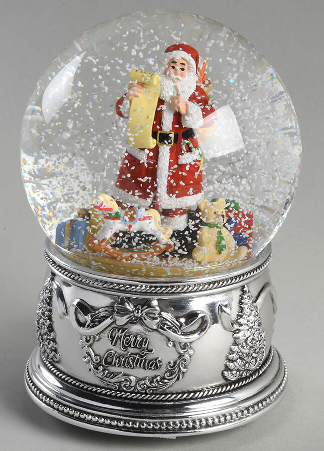 Christmas Snowglobes Santa-Jingle Bells - Boxed by Reed & Barton-1
