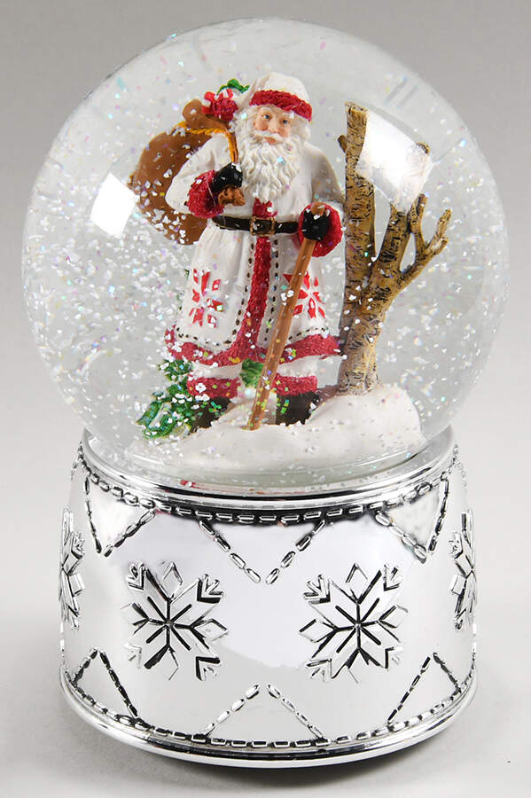 Christmas Snowglobes Nordic Santa-We Wsh You A Merry Christma - Boxed by Reed & Barton-1