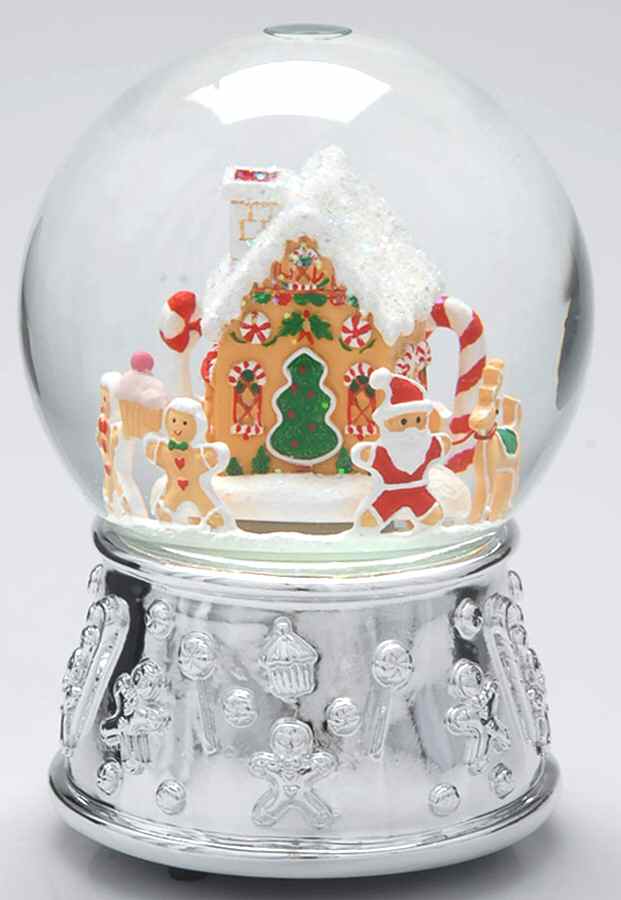 Christmas Snowglobes Gingerbread House-Joy To The W - No Box by Reed & Barton-1