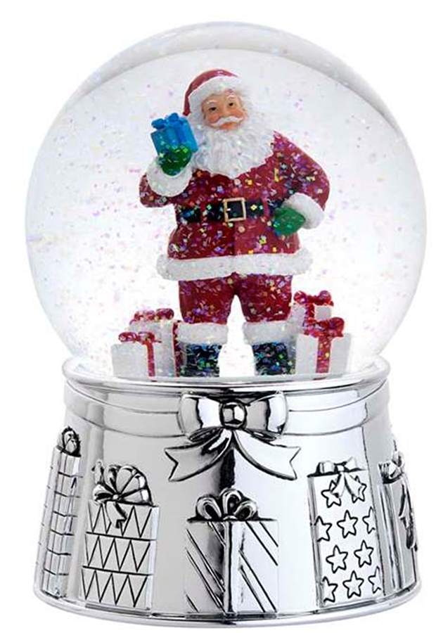 Christmas Snowglobes Classic Santa-We Wsh You A Merry Christm - Boxed by Reed & Barton-1