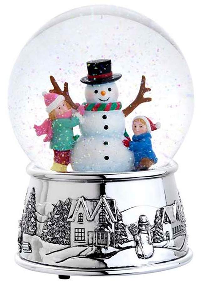 Christmas Snowglobes Building A Snowman-Jingle Bell - Boxed by Reed & Barton-1
